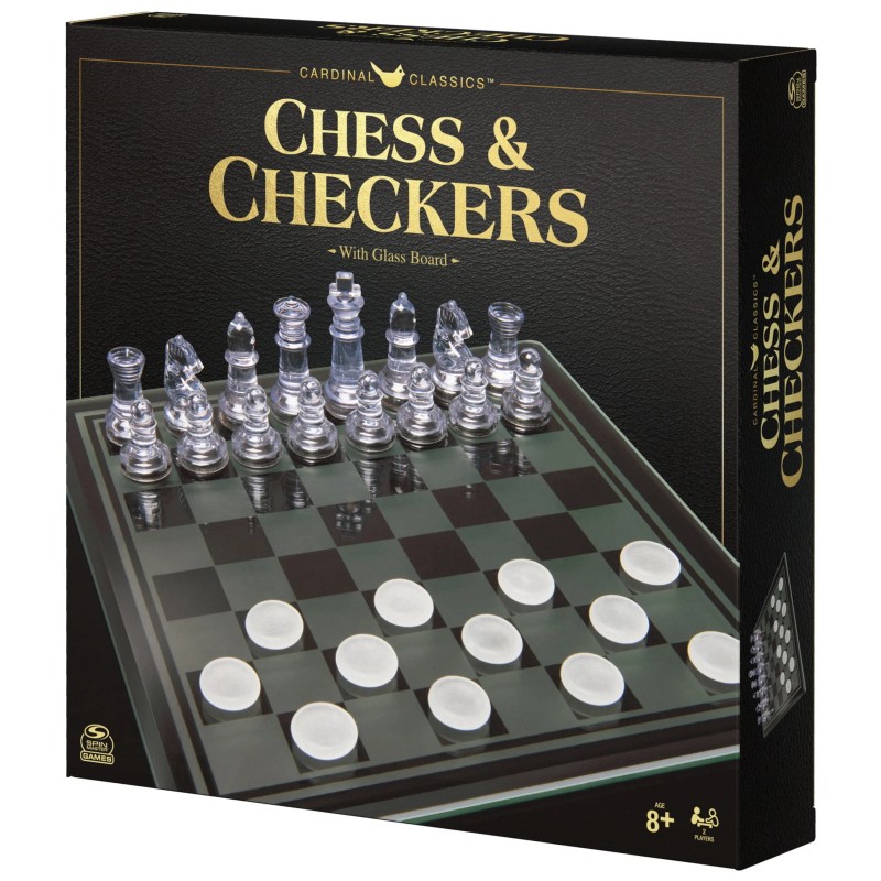 Spin Master Games, Clear Chess and Checkers Set with Glass