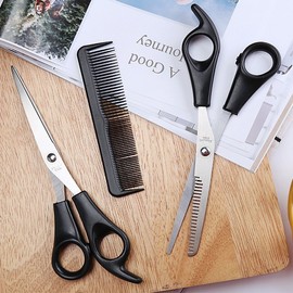 Home Self-Haircut Beauty and Thinning Scissor Set Black/One Size