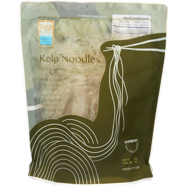 Sea Tangle Kelp Noodles (12oz) - Low Calorie Asian Noodles for Healthy Noodle Dishes - Keto Noodle Substitute for Rice Noodles, Glass Noodles, Konjac Noodles, Shirataki Noodles, Palmini Noodles