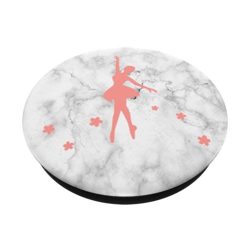 Pink Ballerina Pop Socket White Marble Ballet