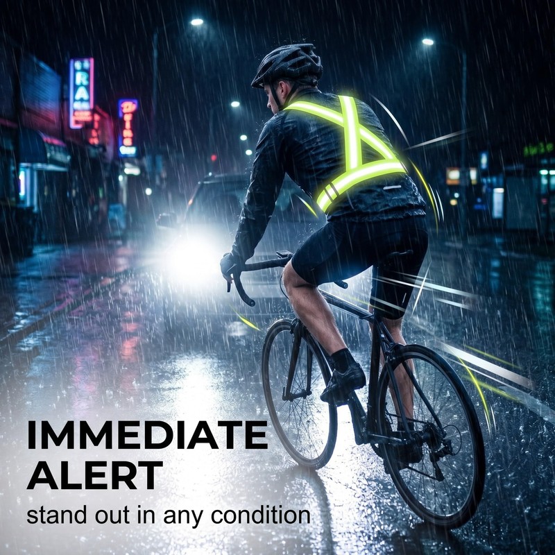 Reflective Vest Bicycle Reflective Safety Vest Adjustable - High Visibility