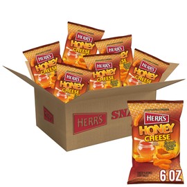 Herr’s Cheese Curls, Honey Cheese Flavored, Gluten Free Snacks, 6oz Bag (6 Count)