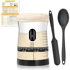 Pro Sourdough Starter Kit- 50oz Large Capacity Sourdough Starter Jar, 17 Flavorful Fermentation Recipes, Sourdough Bread Baking Supplies for Making Delicious Sourdough Breads(1PCS)