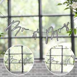 Ginger Ray Customisable Mrs Bunting Decoration for Weddings, Black, White