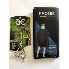 Oster / Arius Eickert / Andre $90 Oster-AE 5.5" Shear & Black Cape *Water+Stain Resistant Polyester w/snaps