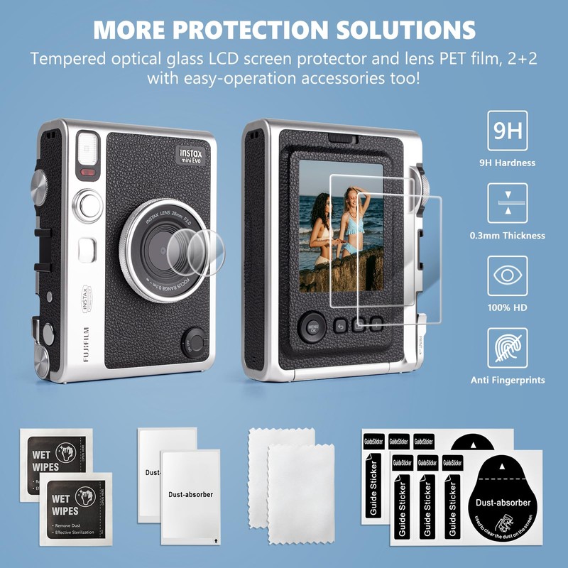 HIYQIN Mini EVO Camera Case and Accessories Bundle, for Fujiifilm