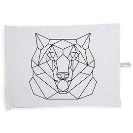 Hippowarehouse geometric bear Tea Towel Eco Printed Dish Cloth Kitchen accessory 50cmx70cm 100% Cotton