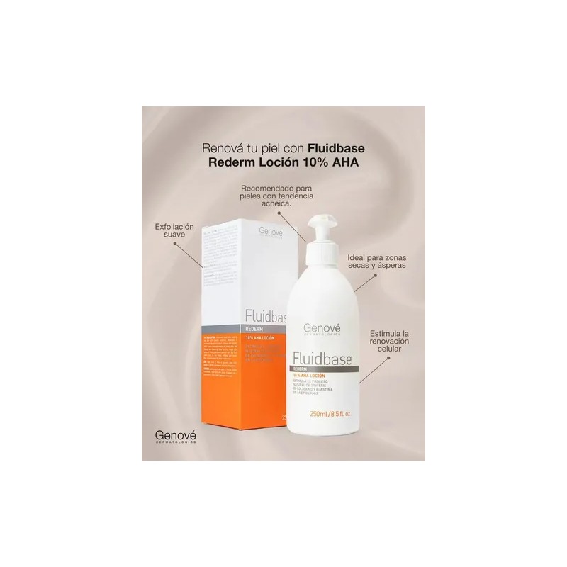 Genové Fluidbase Rederm Loción 10 % AHA, Renueva y Suaviza,