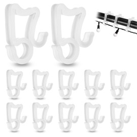 Xinjoduz 60 PCS Gutter Hooks for Outdoor Lights, Christmas Light Clips Mini Plastic Weatherproof Hooks for Outdoor String Lights for Seasonal Lighting Holiday Party Decorations(White)
