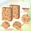TaoBary 24 Pieces Spring Gift Bags Bulk Kraft Paper Floral