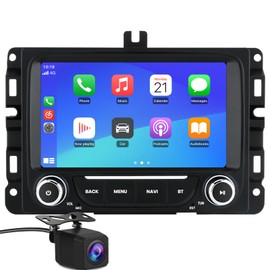 Car Radio Stereo for Dodge RAM 2013-2019 1500/2500/3500, 7 inch Touch Screen Head Unit with Carplay/Android Auto SWC GPS WiFi Bluetooth FM RDS AM DSP SWC Backup Camera [2GB+64GB]