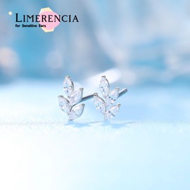 Limerencia Implant Grade Pure Titanium Studs F136 Hypoallergenic G23 Small Dainty Cubic Zirconia Earrings for Women's Sensitive Ears