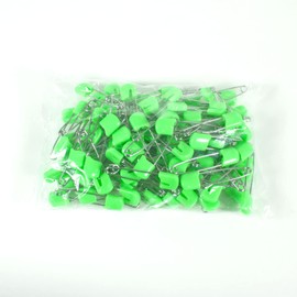 OsoCozy Cloth Diaper Nappy Pins 100 Packs - 100 Stainless Steel Safety Pins with Locking Plastic Heads. Durable, Safe and Cute 2.2 Inches Long (Light Green)