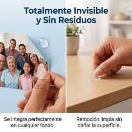 500 Piezas Puntos Adhesivos Redondos Transparentes, Cinta Doble Cara Removible para Manualidades, Decoración, Posters y Oficina, Pegamento Fuerte sin Rastro