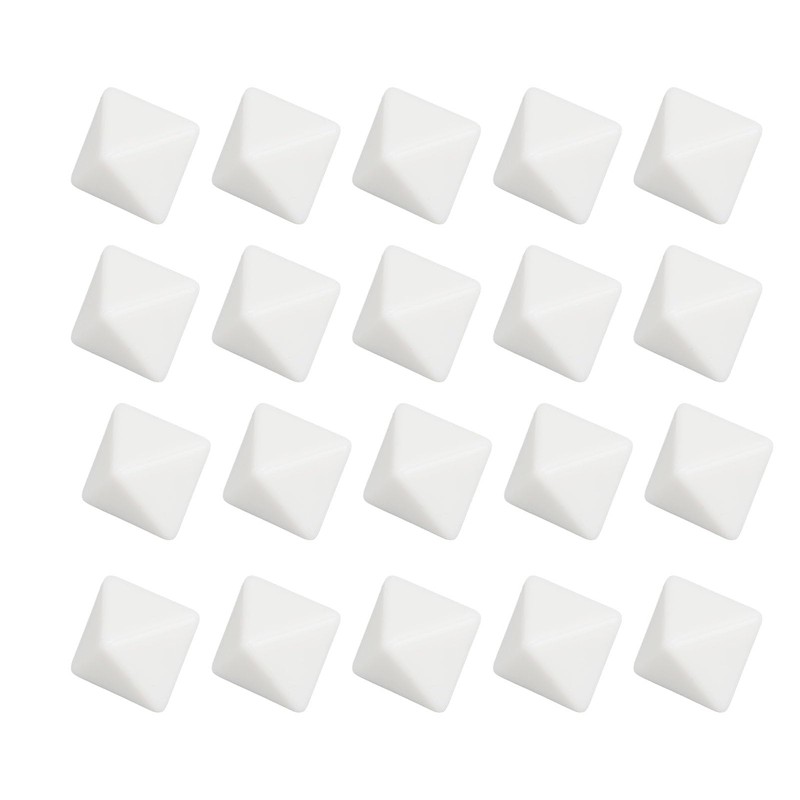 20 Pcs 8 Sided Dice Set Plastic White 2.8x2.8x2.8cm Pen