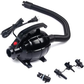 LA FEIER 600W Electric Air Pump for Inflatable Gymnastics Mat, 110-120V AC Mattress Quick Fill Inflator Deflator, Portable for Pool Floats/Air Bed/Gym, 4 Nozzles