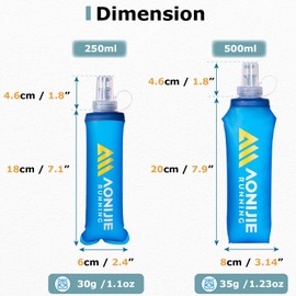 YAPJEB Soft Flask, TPU Water Bottle for Running Hydration Pack/Vest, BPA Free Collapsible Handheld bottles for Hiking Cycling Climbing Travel