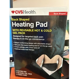 Back Shaped Heating Pad-with Reusable hot & Cold Gel Pack. Designed for targeted Back Pain Therapy & on-The-go Convenience