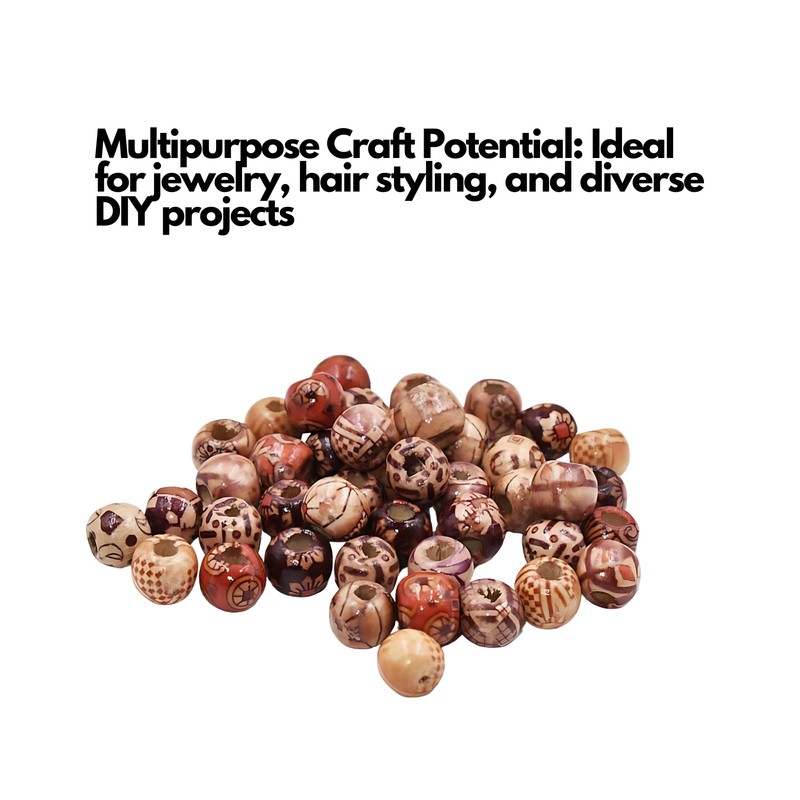 100 x Assorted Wooden Beads for Beads for Jewellery Making