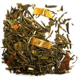 Sencha Green Tea, Green Tea, Green Tea with Kiwi, Orange Peel, Lemongrass, Mint Flavour, Tea with Fruits, 50 g, Vegan, Lactose Free
