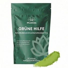 Grüne Entgiftungspulver 200g Superfood Pulver,Greens Pflanzenpulver mit Matcha, Gerstengras, Spirulina & Heidelbeeren,Reich an Ballaststoffen & Mikronährstoffen,Vegan – Täglicher Energie Helfer