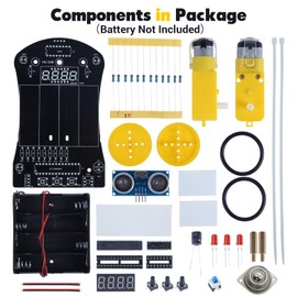 MiOYOOW Soldering Practice Kit, Obstacle Avoidance Smart Car, Ultrasonic Ranging DIY Soldering Project Kit Beginners Learn to Solder Kit for Home and School Education with Paper English Manual