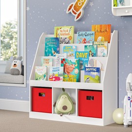 RiverRidge RiverRidge Kids 4 shelves Three Cubbies Bookrack, White (02-251), 11.81"D x 35"W x 36"H