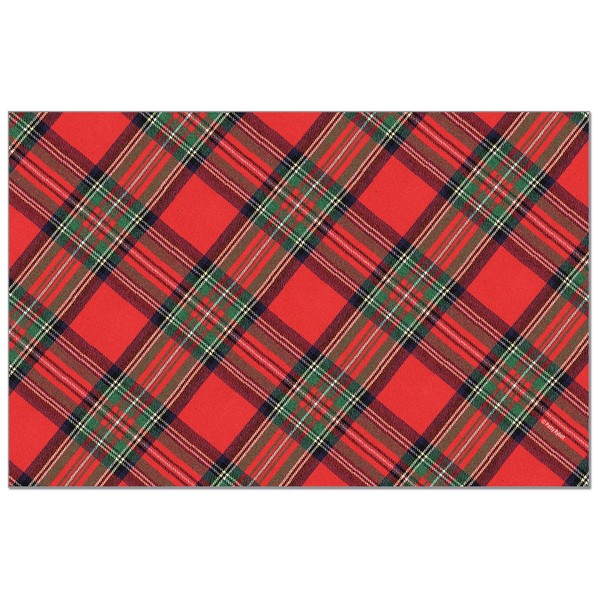 CounterArt Christmas Plaid 24 Sheet Reusable Premium Paper Stock Placemats