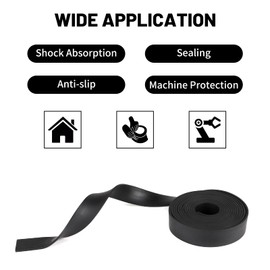 LALAGO Rubber Strips, Neoprene Rubber Mat, 25 mm (W) x 1.5 mm (D) x 3 m (L) Solid Rubber Profile, Rubber Mat Sold by the Metre, Narrow Rubber Underlay, Rubber Plate for Seals, Flooring Protection,