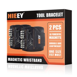 HIEEY HIEEY 2 Pieces Magnetic Wristband for Holding Screws, Gifts for Men, Tool Belt Magnetic Wristband for Holding Screws, Cool Gadgets Christmas Gifts for Him Men Women Husband (Gift Box)