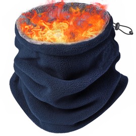 Andeor Neck Warmer, Winter Neck Guard for Men, Featuring 360° Warmth, Soft touch, and Adjustable Cord, Additional Larger Sizes, Fleece Lining, Thick, Windproof, Warm, Soft, Stretchy, Versatile,