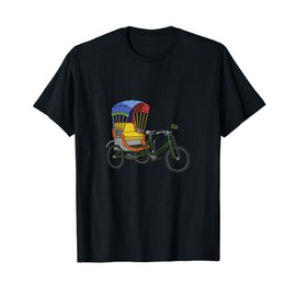 Cool Rikshaw Bike Artwork Bangladesh Flag Tshirt T-Shirt