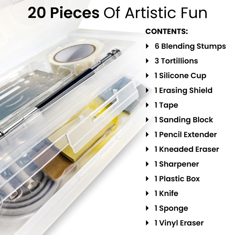 Elements Sketching Tools 20 pcs with Storage Box - Blending