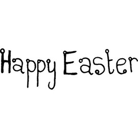 Azeeda A7 'Happy Easter Text' Unmounted Rubber Stamp (RS00002778)