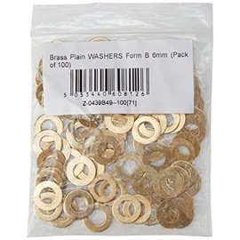 AHCBrass Plain WASHERS Form B 6mm (Pack of 100)