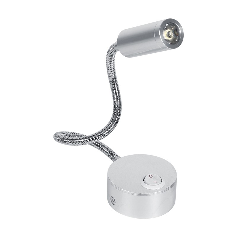AC85-265V 3W Cool White LED Reading Study Bed Lamp With