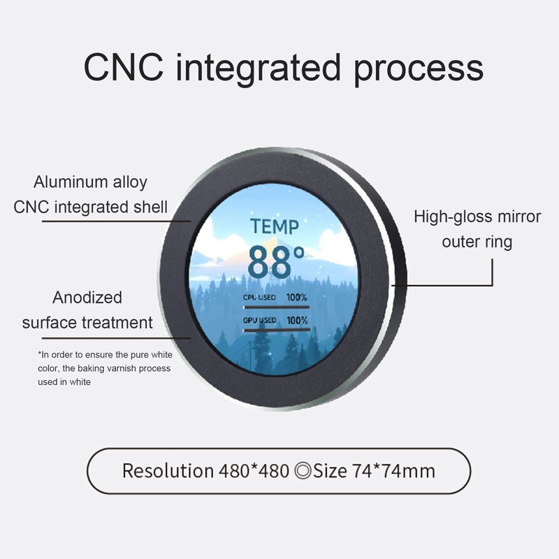 WOWNOVA 2.1" AIO Computer Temp Monitor CPU Cooler LCD Display