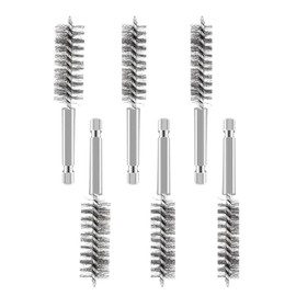 6Pcs Stainless Steel Pipe Cleaning Brushes with Handle, 13mm, 19mm, 25mm Bore Brush Wire Brushes 1/4 Inch Hex Drill for Tubes Ports Bearings Cleaning Power Drill Rotary Tool
