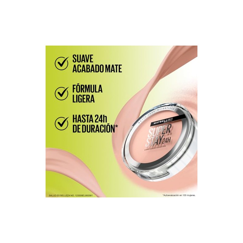 Maybelline Supertay Active Wear base de maquillaje en polvo 310