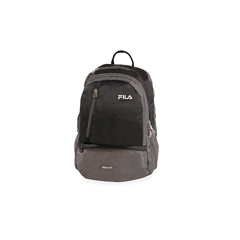 Fila Duel Tablet and Laptop Backpack, Black/Grey, One Size