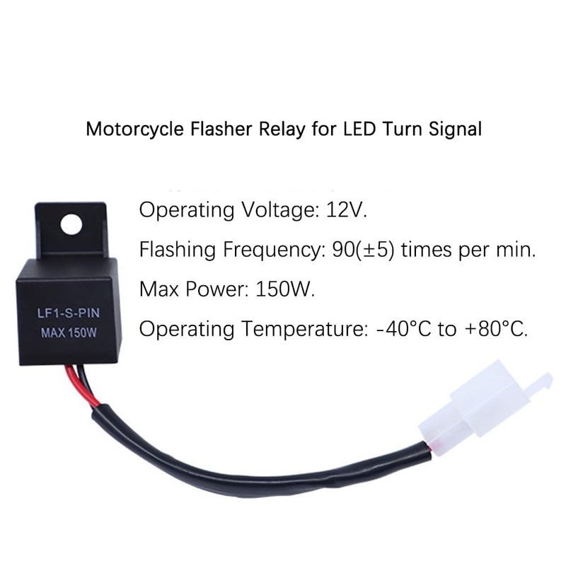 Kardne LED Indicator Relay, 12 V Motorcycle 2-Pin Indicator Relay,