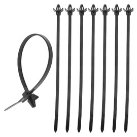 Create idea 100pcs Push Mount Winged Chassis Cable Ties for Homehold Construction Industry Electronic Industry Auto Cable Wire Nylon Black 200x4.8mm Fit Hole Diameter 4mm-6mm