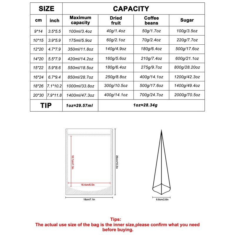 FireKylin 100 PCS Stand Up Pouches,7.1" x 10.2" Paper Bags
