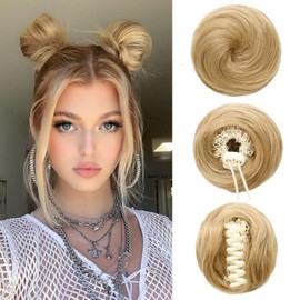 Space Buns Hair Piece 2PCS Mini Clip in Hair Bun Extensions for Women