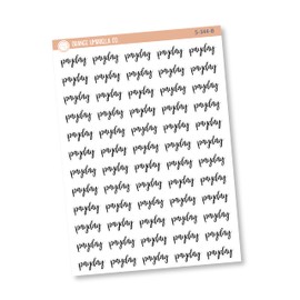 Payday Planner Stickers, Script "Payday" Labels, Black Print Planning Stickers, F7 (S-344-B)