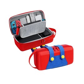 Jemdofun Jemdo Switch Travel Case Compatible with Switch OLED & Switch Carrying Case, Upgraded for Dock or Pro Controller Storage, Includes 2 Thumb Grips - Color: Switch hard case Mario