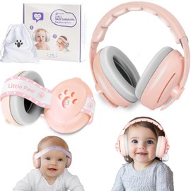Dekukar 2-in-1 Baby Ear Defender for Babies Toddlers up to 36 Months - CE & UKCA Certified - Noise Reduction Earmuffs Baby Headphones Against Hearing Damage & Improves Sleep Pink