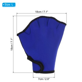 PATIKIL Webbed Swim Gloves, 2 Pairs Unisex Swimming Resistance Gloves Water Resistance Training Accessories for Swimming and Diving, L, Dark Blue