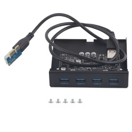 PCI-E to 4xUSB3.0 for NEC720201 Chip Front Floppy Bay Adapter Expansion Riser Card Black