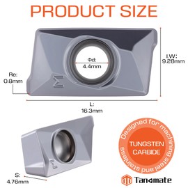 Tanomate 10Pcs R0.8 APKT1604 Indexable Milling Inserts APKT160408, CNC Carbide Inserts for Machining Steel and Stainless Steel